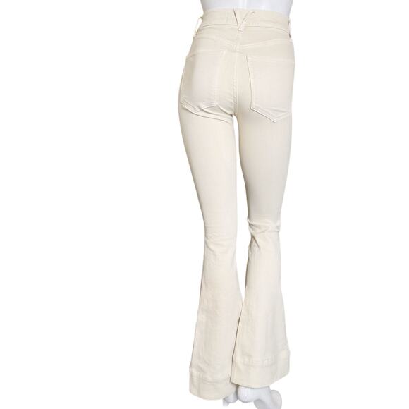 Veronica Beard | Women's Ecru Sheridan Flare High Rise Jeans | Size: 24 - Picture 5 of 8